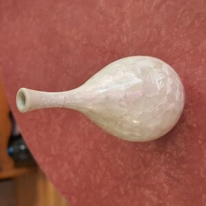 Decorative Mini Crystalline Snowflake White Glaze Flower Holder Bud Vase